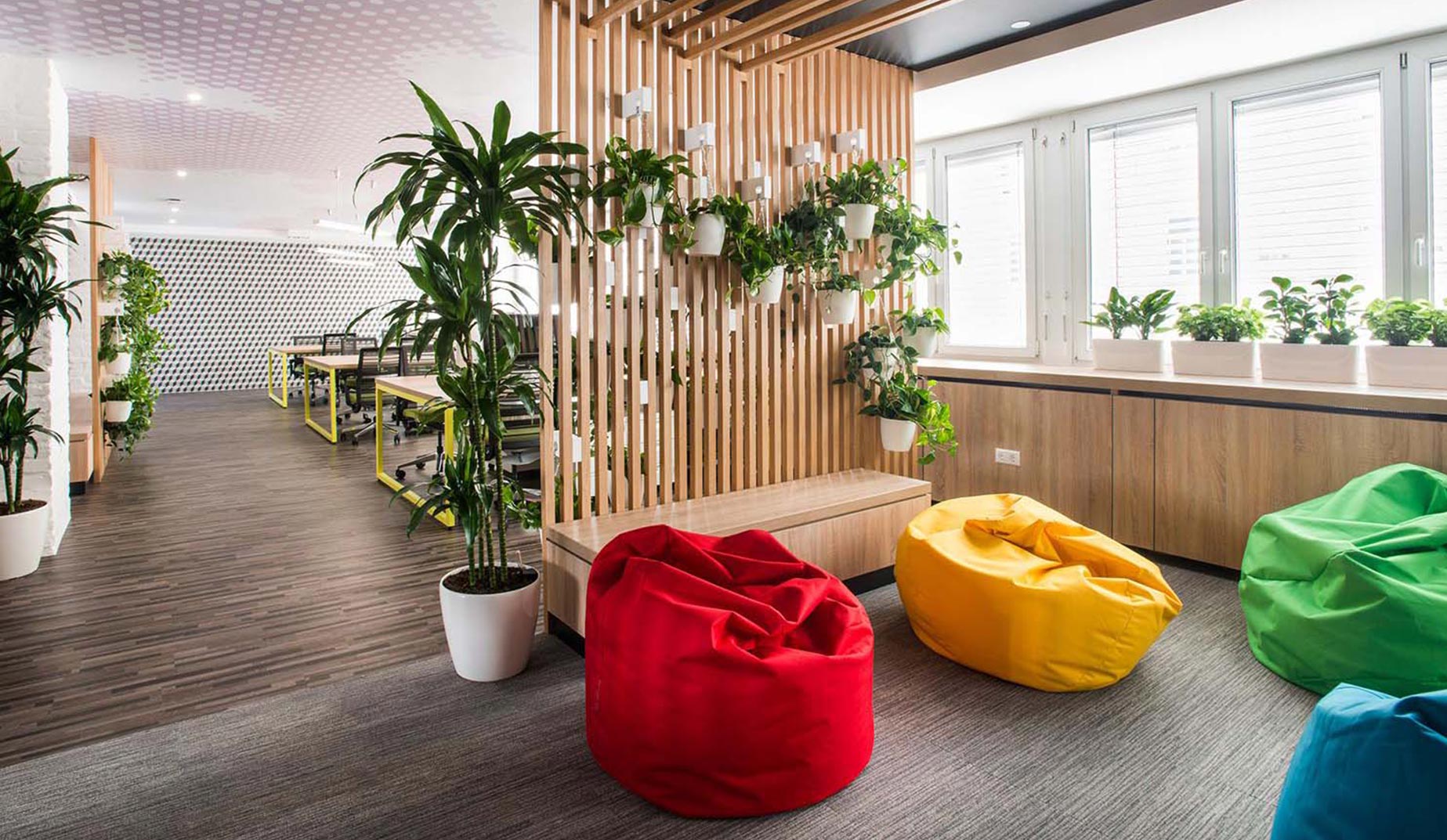 Modern office with comfortable seating